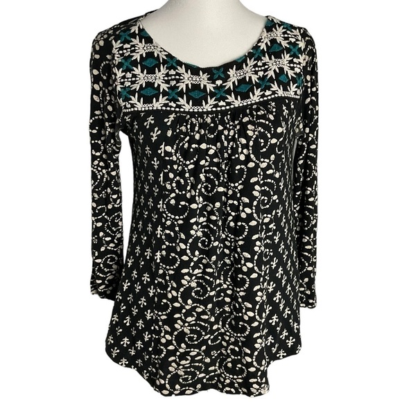 Lucky Brand Long Sleeve Linen Blend Top XS - Picture 1 of 9